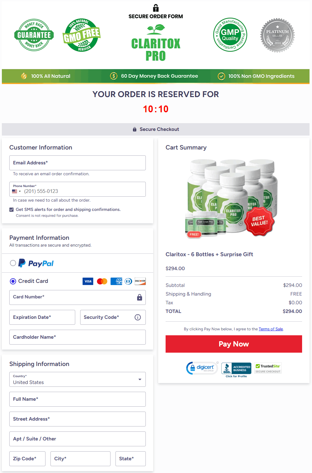 secure order page